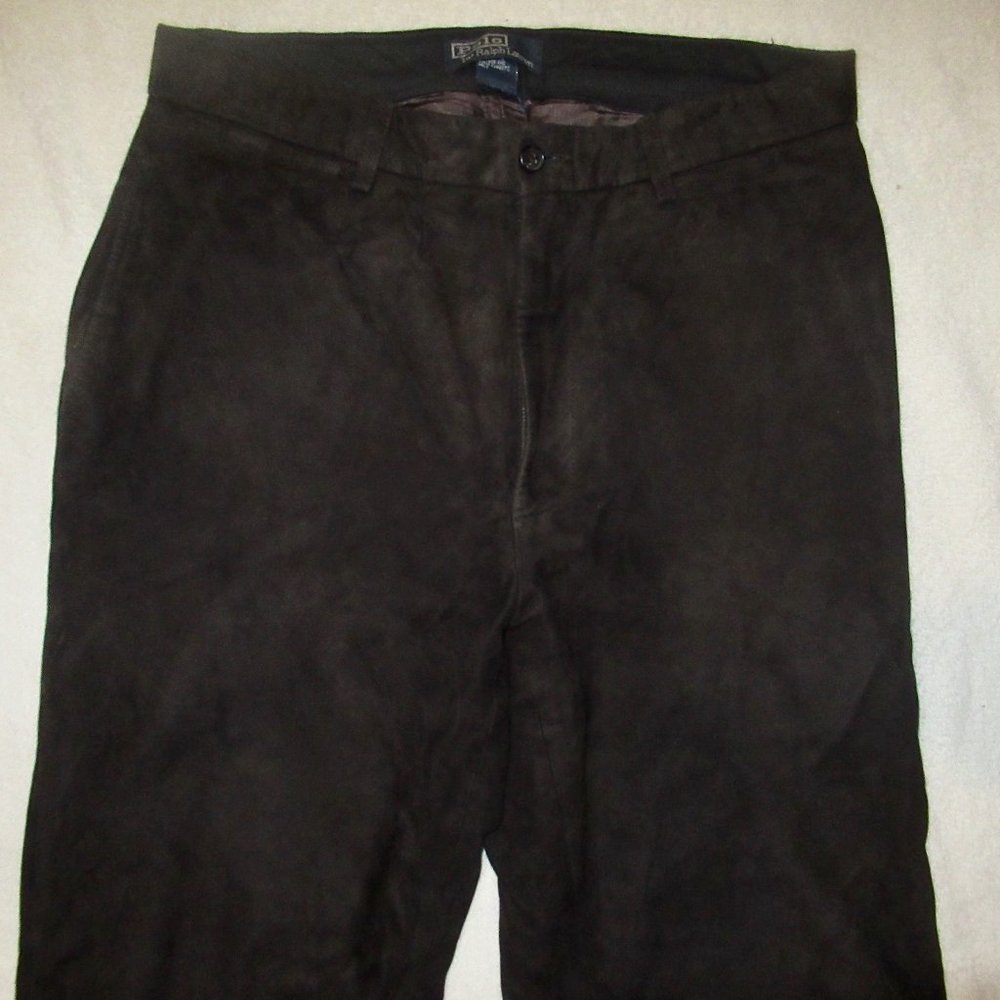 Polo Ralph Lauren Chocolate Brown Suede Pants Size 33